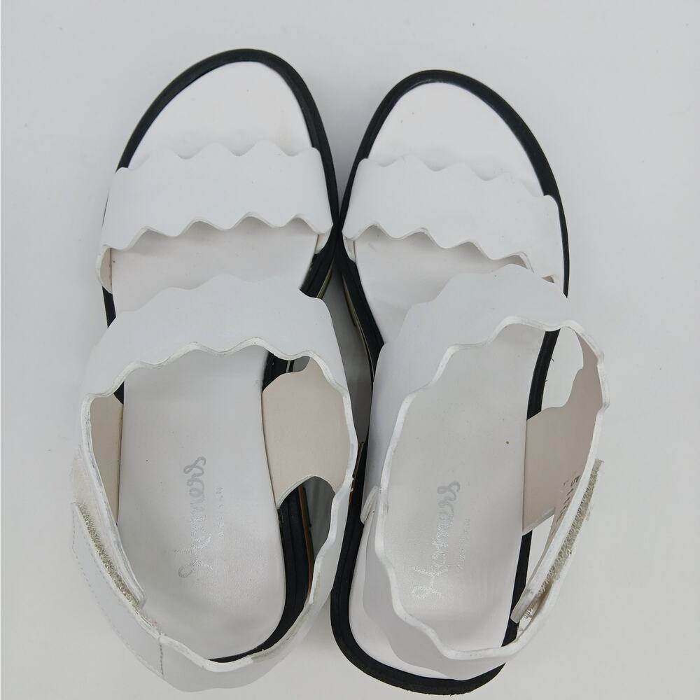 Homers Leather Fornells Wedge Platform Sandals White Size 36 US 6 Made in Spain - Picture 7 of 10
